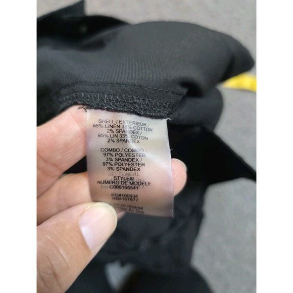 Alice + Olivia black Congo Banded Cargo Black Linen joggers Size 4 - Picture 11 of 13